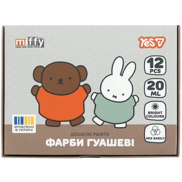 Фото - Краски YES Miffy 12 цв. 20 мл (230446)